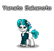 Size: 184x176 | Tagged: safe, artist:dematrix, oc, oc only, oc:yamato sakamoto, pony, unicorn, pony town, clothes, male, pixel art, simple background, solo, transparent background