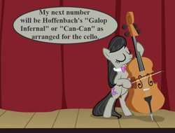 Size: 945x720 | Tagged: safe, edit, edited screencap, editor:korora, screencap, octavia melody, earth pony, pony, a horse shoe-in, g4, cello, cropped, female, mare, musical instrument, offenbach, orpheus in the underworld, speech bubble