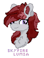 Size: 1080x1441 | Tagged: safe, artist:sodapop sprays, oc, oc only, oc:skyfire lumia, pegasus, pony, wolf, wolf pony, chest fluff, looking at you, pixel art, simple background, smiling, smiling at you, solo, transparent background