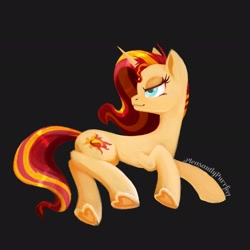 Size: 2048x2048 | Tagged: safe, artist:pleasantlypony, sunset shimmer, pony, unicorn, g4, female, high res, simple background, solo