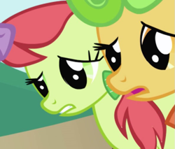 Size: 593x505 | Tagged: safe, screencap, peachy sweet, perfect pie, earth pony, pony, friendship is magic, g4, apple family member, background character, background pony, cropped, female, mare, solo focus