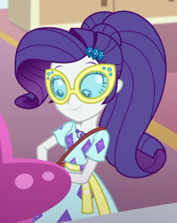 Size: 864x1084 | Tagged: safe, screencap, rarity, human, equestria girls, g4, glasses, smiling