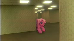 Size: 701x396 | Tagged: safe, pinkie pie (g3), earth pony, pony, g3, female, looking at you, mare, meme, solo, the backrooms