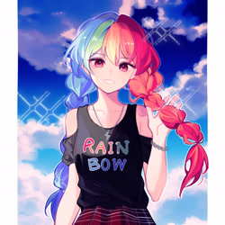 Size: 1680x1680 | Tagged: safe, artist:罐罐, rainbow dash, human, g4, humanized, solo