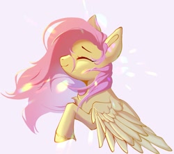 Size: 1453x1290 | Tagged: safe, artist:myriadstar3, fluttershy, pegasus, pony, g4, cute, eyes closed, female, shyabetes, smiling, solo