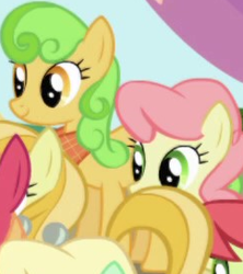 Size: 242x273 | Tagged: safe, screencap, big macintosh, gala appleby, jonagold, marmalade jalapeno popette, perfect pie, earth pony, pony, friendship is magic, g4, apple family member, background character, background pony, cropped, female, mare, solo focus