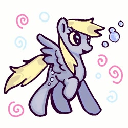 Size: 500x500 | Tagged: safe, artist:queenrosedust, derpy hooves, pegasus, pony, g4, bubble, solo