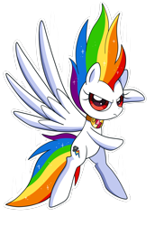 Size: 3093x4500 | Tagged: safe, artist:domesticmaid, rainbow dash, pegasus, pony, g4, commission, commissioner:lux-klonoa, element of loyalty, fanon, female, mare, simple background, solo, spread wings, super rainbow dash, transparent background, wings