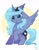 Size: 1074x1368 | Tagged: safe, artist:petaltwinkle, princess luna, alicorn, pony, g4, blushing, cute, female, looking at you, lunabetes, mare, open mouth, s1 luna, signature, simple background, solo, spread wings, white background, wingding eyes, wings