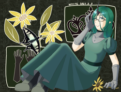 Size: 4096x3112 | Tagged: safe, artist:白乌鸦之翼, queen chrysalis, human, g4, glasses, humanized, solo