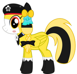 Size: 3000x2890 | Tagged: safe, artist:keronianniroro, oc, oc only, oc:teruru, pegasus, pony, beret, clothes, hat, high res, looking at you, neckerchief, side view, simple background, solo, stockings, thigh highs, transparent background, vector