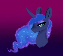 Size: 726x649 | Tagged: safe, artist:nootaz, princess luna, alicorn, pony, g4, bust, disembodied head, female, gradient background, lidded eyes, looking at you, mare, solo