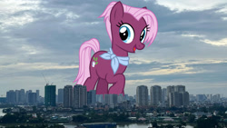 Size: 1440x811 | Tagged: safe, anonymous editor, artist:cheezedoodle96, edit, jasmine leaf, earth pony, pony, g4, background pony, female, giant pony, giant/macro earth pony, giantess, highrise ponies, ho chi minh, irl, macro, mare, mega giant, photo, ponies in real life, solo, vietnam
