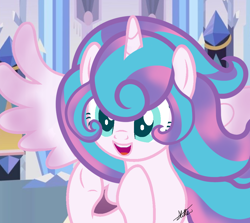 Size: 1000x892 | Tagged: safe, artist:crystalnovaa, princess flurry heart, pony, g4, base used, older, older flurry heart, open mouth, open smile, quadrupedal, smiling, solo