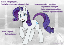 Size: 4132x2919 | Tagged: safe, artist:daisy_marshmallow, rarity, pony, unicorn, g4, art of the dress, dialogue, female, looking at you, musical, open mouth, solo