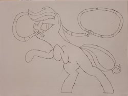 Size: 2729x2047 | Tagged: safe, artist:librarylonging, applejack, earth pony, pony, g4, high res, lasso, rope, solo, traditional art