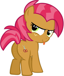Size: 2972x3539 | Tagged: safe, babs seed, earth pony, pony, g4, buns seed, butt, butt freckles, cute, female, filly, foal, freckles, high res, looking back, plot, show accurate, simple background, solo, transparent background, vector