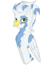 Size: 3500x4967 | Tagged: safe, artist:thecommandermiky, oc, oc:eragor, hippogriff, beak, cheek fluff, simple background, solo, spots, transparent background, wings, yellow eyes