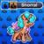 Size: 1024x1024 | Tagged: safe, artist:tonyyotes, artist:yotesmark, oc, oc only, oc:shorral, pony, seapony (g4), turtle, unicorn, battle gem ponies, brat, coral, crossover, curly hair, curly mane, digital art, fins, green eyes, horn, jewelry, necklace, pearl necklace, pixel art, pokémon, ponymon, reef, shell, smug, solo, unicorn oc, video game