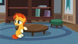 Size: 1920x1080 | Tagged: safe, screencap, sunburst, pony, unicorn, g4, season 7, uncommon bond, 1080p, blaze (coat marking), coat markings, colt, colt sunburst, cute, facial markings, male, sitting, socks (coat markings), solo, sunbetes, sunburstbetes, younger