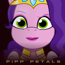 Size: 1920x1920 | Tagged: safe, artist:grapefruit-face, pipp petals, pegasus, pony, g5, my little pony: tell your tale, album cover, digital art, eyeshadow, female, jewelry, lipstick, looking at you, makeup, mare, ponified, ponified album cover, sofia carson, solo, voice actor joke, wings