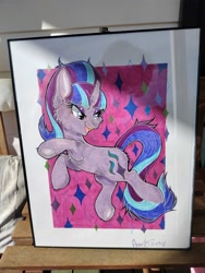 Size: 4000x3000 | Tagged: safe, artist:annuthecatgirl, starlight glimmer, pony, unicorn, g4, framed picture, s5 starlight, solo, traditional art