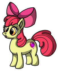 Size: 2724x3332 | Tagged: safe, artist:lillythebulbasaur, apple bloom, earth pony, pony, g4, apple bloom's bow, bow, female, filly, foal, hair bow, high res, simple background, solo, the cmc's cutie marks, transparent background