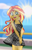 Size: 4944x7776 | Tagged: safe, artist:emeraldblast63, artist:riouku, sunset shimmer, human, equestria girls, g4, bare shoulders, clothes, dress, female, happy, lens flare, open mouth, open smile, sleeveless, smiling, solo, sun, sundress