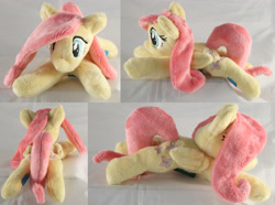 Size: 4028x3000 | Tagged: safe, artist:bastler, fluttershy, pegasus, pony, g4, female, irl, lying down, mare, photo, plushie, prone, solo, sploot