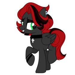 Size: 900x900 | Tagged: safe, oc, oc only, oc:distortion, pegasus, pony, base used, choker, female, goth, mare, simple background, solo, white background