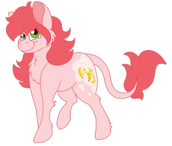 Size: 2146x1825 | Tagged: safe, artist:euspuche, oc, oc only, oc:banana heartbeat, donkey, hybrid, mule, pony, banana, female, food, looking at you, smiling, solo