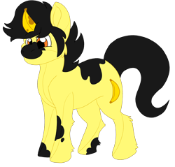 Size: 2032x1945 | Tagged: safe, artist:euspuche, oc, oc only, oc:potasio, pony, robot, unicorn, banana, food, male, simple background, smiling, solo, transparent background