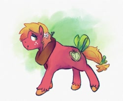 Size: 2232x1824 | Tagged: safe, artist:punkittdev, big macintosh, earth pony, pony, g4, bow, eyeshadow, female, flower, flower in hair, green eyes, makeup, mare, solo, tail, tail bow, trans big macintosh, trans female, transgender