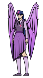 Size: 2750x5000 | Tagged: safe, artist:deroach, edit, twilight sparkle, alicorn, human, equestria project humanized, g4, clothes, cutie mark on clothes, fanfic, fanfic art, humanized, simple background, transparent background, twilight sparkle (alicorn), vector, winged humanization, wings