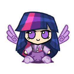 Size: 5500x5500 | Tagged: safe, artist:deroach, edit, twilight sparkle, alicorn, human, g4, clothes, cutie mark on clothes, fumo, humanized, plushie, simple background, skirt, touhou, transparent background, twilight sparkle (alicorn), winged humanization, wings