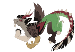 Size: 1239x872 | Tagged: safe, artist:kazmuun, discord, draconequus, g4, alternate design, simple background, solo, transparent background