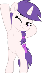 Size: 2929x5000 | Tagged: safe, artist:jhayarr23, oc, oc only, oc:snowie aura, pony, unicorn, bipedal, bow, chest fluff, female, filly, foal, simple background, solo, stretching, tail, tail bow, transparent background