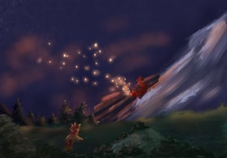 Size: 2048x1423 | Tagged: safe, artist:novadraws19205, oc, oc only, oc:nova rossi, pegasus, pony, lantern, night, paper lantern, scenery, solo