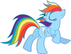 Size: 1985x1517 | Tagged: safe, artist:retroponybro, rainbow dash, pegasus, pony, g4, base used, butt, eyes closed, female, folded wings, looking back, mare, plot, running, simple background, tongue out, transparent background, vector, wings