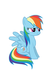 Size: 4000x6166 | Tagged: safe, artist:dasduriel, rainbow dash, pegasus, pony, g4, female, mare, narrowed eyes, rainbow dash is not amused, simple background, sitting, solo, transparent background, unamused, vector