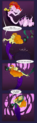 Size: 1187x3924 | Tagged: safe, artist:cecaeliafanatic, adagio dazzle, pinkie pie, cecaelia, human, mermaid, monster pony, octopony, octopus, original species, equestria girls, g4, adagio dat-azzle, ass, bare shoulders, big breasts, breasts, butt, cauldron, dazzling, playful, polyp, stretching, tentacles, the dazzlings, the little mermaid, ursula, wide hips, witch