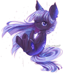 Size: 1432x1658 | Tagged: safe, artist:prettyshinegp, oc, oc only, earth pony, pony, chibi, earth pony oc, female, mare, one eye closed, simple background, smiling, solo, transparent background, underhoof, wink