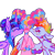 Size: 1000x1000 | Tagged: safe, artist:peaceandlove26, pinkie pie, rainbow dash, twilight sparkle, alicorn, earth pony, pegasus, pony, g4, alternate design, bat ears, blushing, cheek kiss, colored wings, female, kiss sandwich, kissing, lesbian, multicolored wings, polyamory, polygamy, rainbow wings, ship:pinkiedash, ship:twidash, ship:twinkie, shipping, simple background, sparkly mane, transparent background, trio, twidashpie, twilight sparkle (alicorn), wings