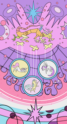 Size: 3152x5817 | Tagged: safe, artist:underwoodart, discord, earth pony, pegasus, pony, unicorn, g4, the return of harmony, absurd resolution, stained glass, trace