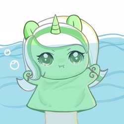Size: 2048x2048 | Tagged: safe, oc, oc only, oc:苍松, pony, unicorn, cute, female, hand puppet, high res, underwater, water