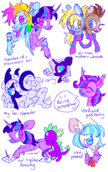 Size: 1208x1920 | Tagged: safe, artist:webkinzworldz, coco pommel, derpy hooves, doctor whooves, princess luna, rainbow dash, rarity, spike, starlight glimmer, time turner, twilight sparkle, alicorn, dragon, earth pony, pegasus, pony, unicorn, g4, alternate design, bisexual pride flag, bisexuality, clothes, cloven hooves, curved horn, drawing, female, heart, heart eyes, horn, male, positive message, pride, pride flag, scarf, simple background, sketch, sketch dump, sparkly mane, striped scarf, trans female, trans male, transfeminine, transfeminine pride flag, transgender, transgender pride flag, transmasculine, transmasculine pride flag, twilight sparkle (alicorn), unshorn fetlocks, white background, white-haired luna, wingding eyes