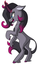 Size: 1280x2150 | Tagged: safe, artist:marshmarlowe, oleander (tfh), classical unicorn, pony, unicorn, them's fightin' herds, bipedal, butt, cloven hooves, community related, female, horn, leonine tail, magic, open mouth, plot, rearing, simple background, solo, transparent background, unshorn fetlocks