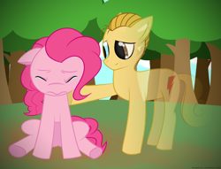 Size: 1228x940 | Tagged: safe, artist:underwoodart, pinkie pie, earth pony, ghost, ghost pony, pony, undead, g4, crying, david bowie, fading, heterochromia, memorial, mourning, ponified, sitting