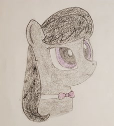 Size: 2766x3044 | Tagged: safe, artist:ceffyl-dŵr, octavia melody, earth pony, pony, g4, bowtie, colored pencil drawing, crayon drawing, high res, solo, traditional art