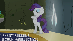 Size: 2000x1125 | Tagged: safe, edit, edited screencap, editor:quoterific, screencap, rarity, pony, unicorn, g4, season 2, the return of harmony, bipedal, eyes closed, eyeshadow, female, frown, makeup, mare, open mouth, shadow, solo, talking